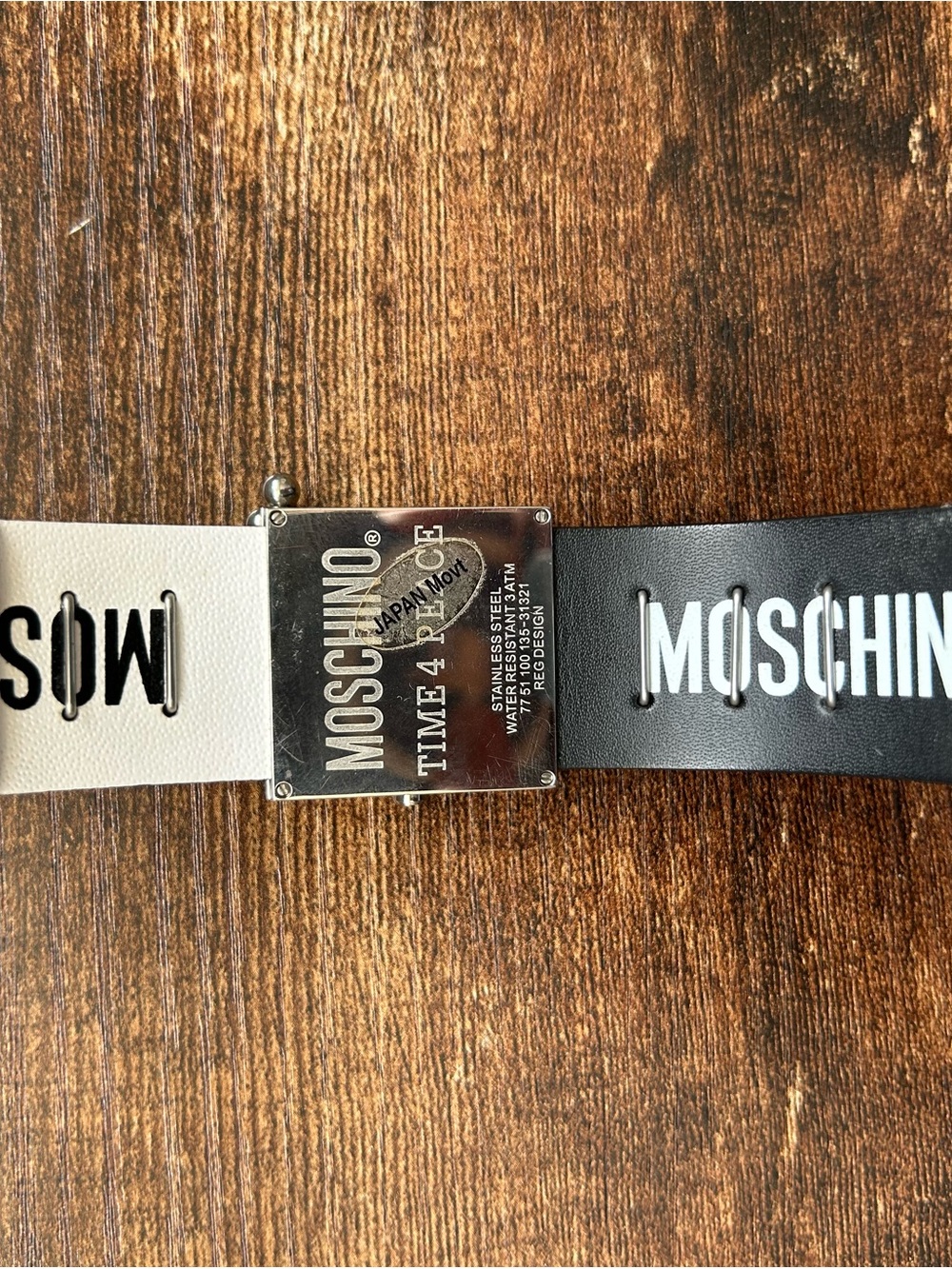 Vintage Moschino Black Studded Leather Wrist Watch - Picture 4 of 4